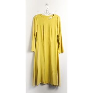 3rd Floor Studio Canadian mustard yellow midi dress below knee long sleeve L